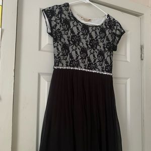 Kids Formal Dress, Black & Silver